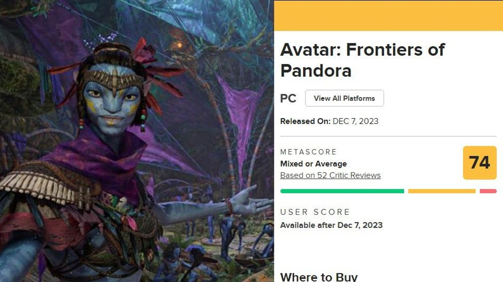 ‘Avatar: Frontiers Of Pandora’ Reports