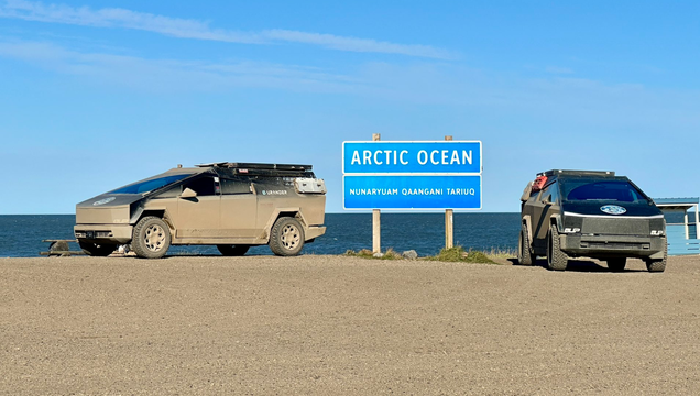 Three Cybertruck homeowners successfully drove from Florida to the Arctic Ocean