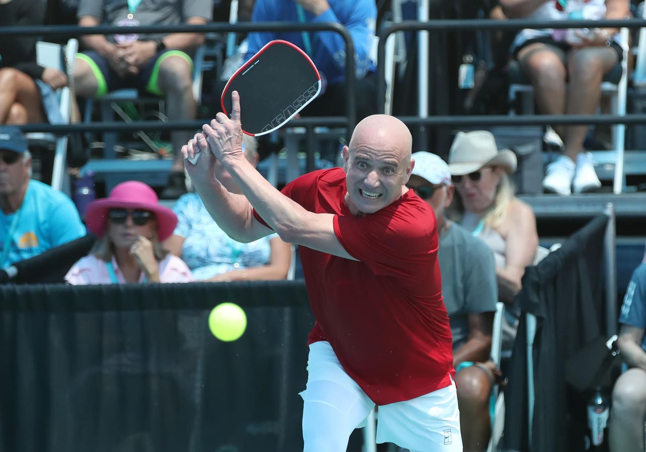 Andre Agassi Makes His Pro Pickleball Debut