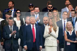 Navy parade kicks off early amid rainfall as Trump looks on and brushes off ‘No Kings’ protests