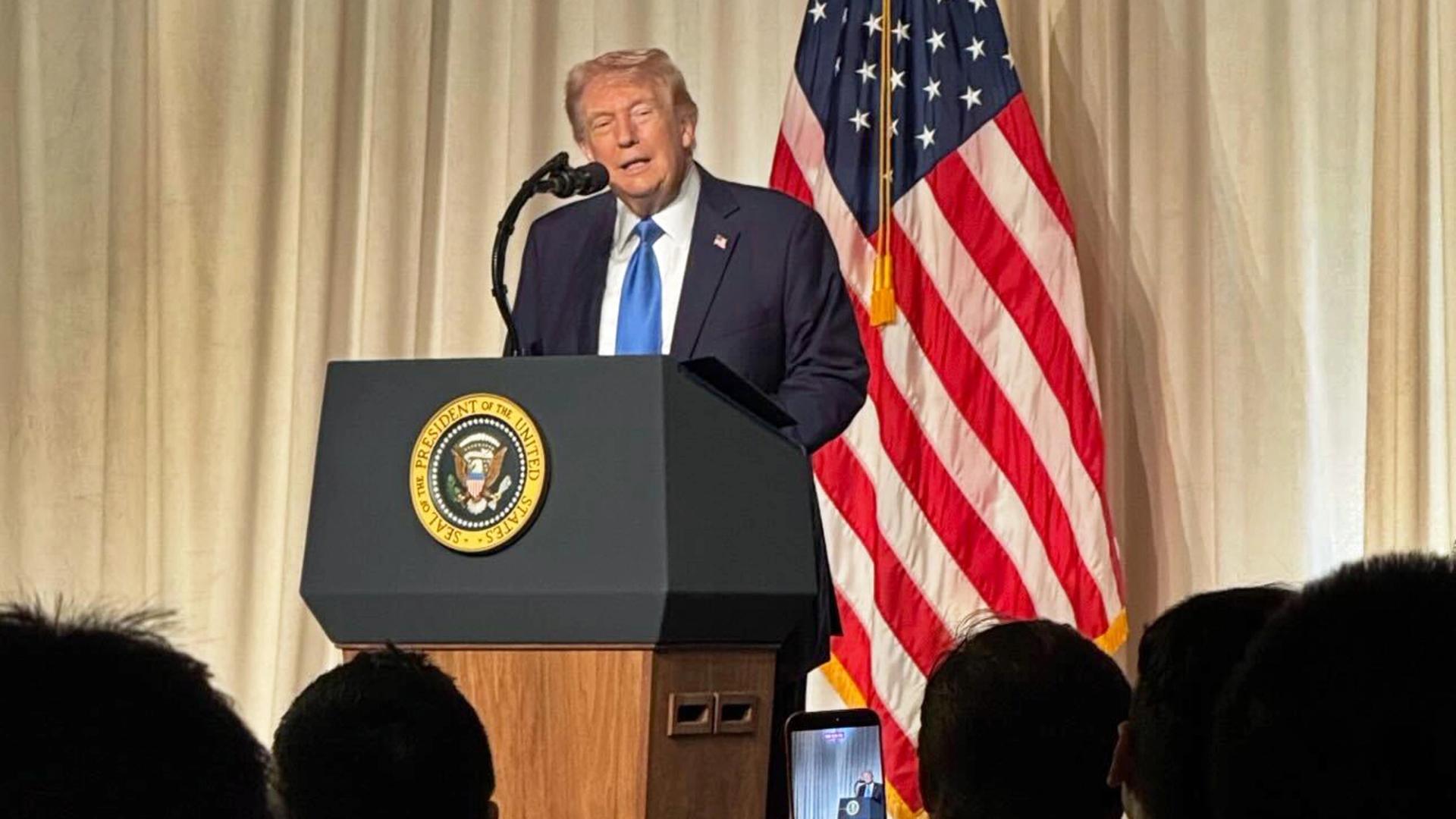 Trump defends crypto legislation at inner most event that contains boxer Mike Tyson, Tether CEO