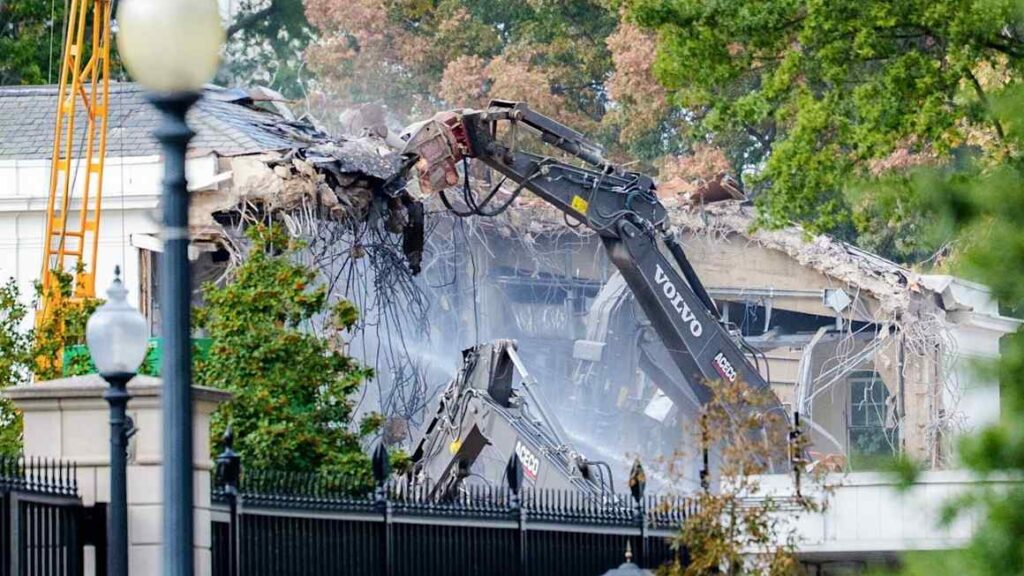 Trump says taking pictures incident reveals why he needs contemporary White House ballroom