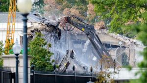 Trump says taking pictures incident reveals why he needs contemporary White House ballroom