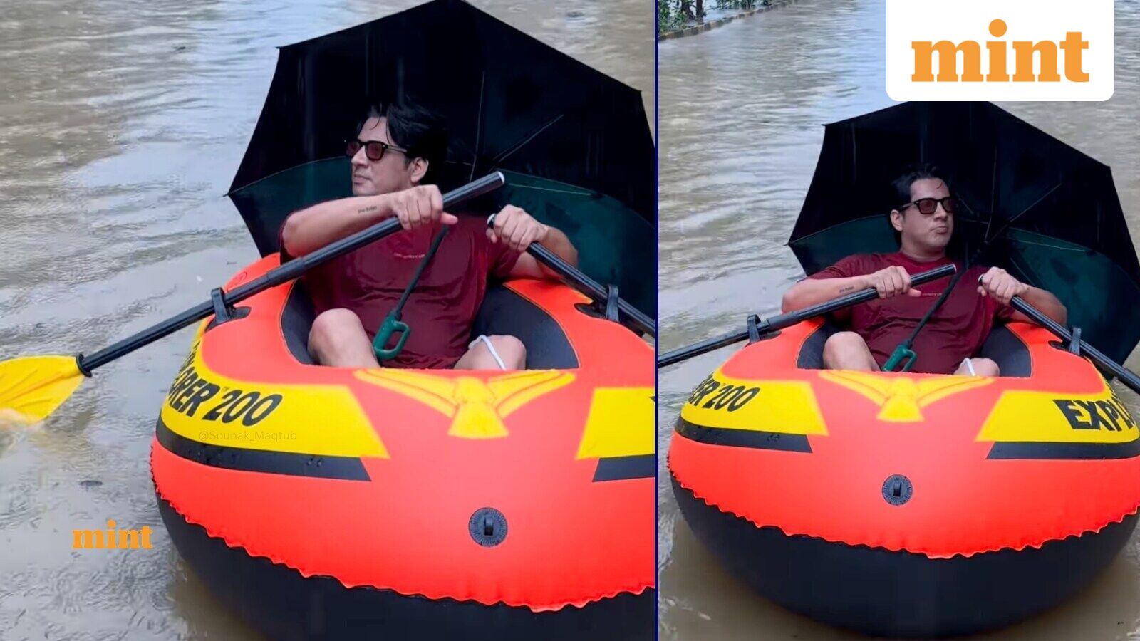 Survey viral video: Actor travels by boat in Mumbai rain; social media reacts, ‘BMC is the richest civic body…’