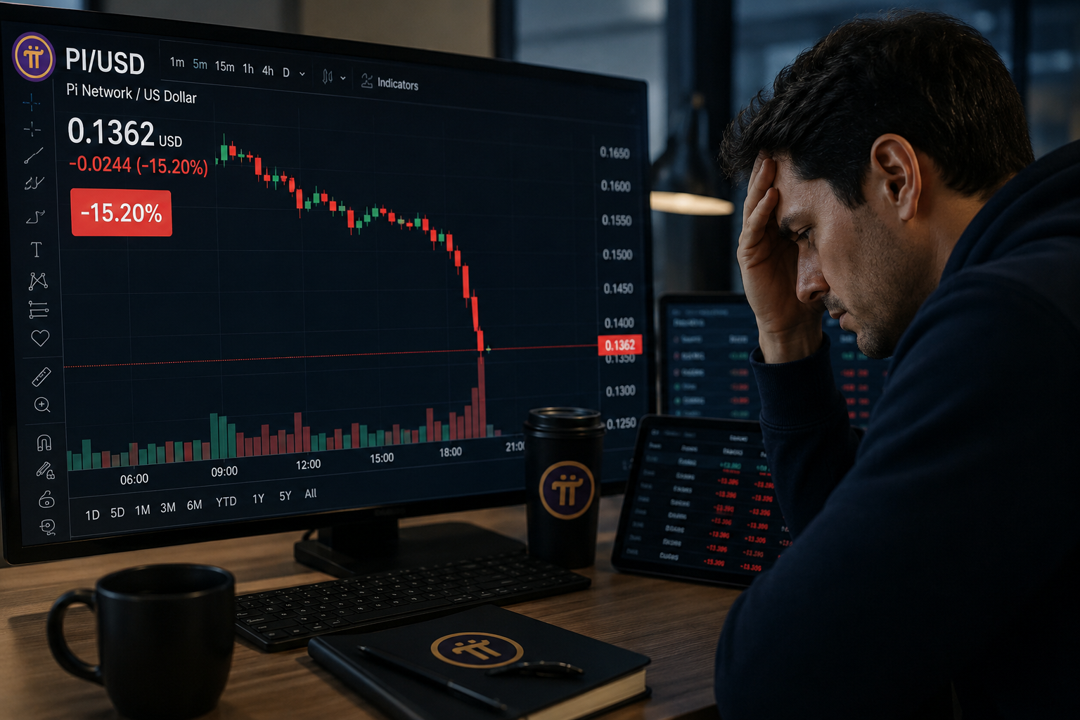 PI slides 15% as frail save a question to raises likelihood of drop to $0.075