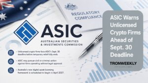 ASIC Warns Unlicenced Crypto Firms Before Sept. 30 Closing date
