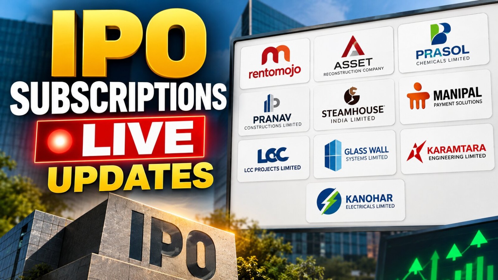 IPO Subscriptions LIVE Updates: Karamtara, LCC, ARCIL points initiate for bidding nowadays