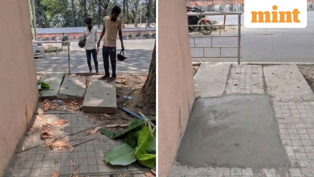 Bengaluru CEO fixes damaged footpath for  ₹2,700 after lack of action from BBMP; sparks debate on ‘DIY governance’