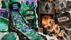 Solana flips Ethereum in charges, while ETH holds the burn lead